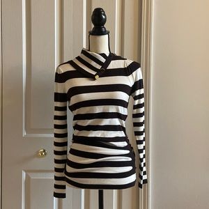 CACHE Split Turtleneck Ruched Sweater